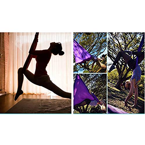 SFGSA Columpio de Yoga Aérea Hamaca Antigravedad Vuelo Tela Acrobática Set Yoga Pilates Incluyen Acero Mosquetones Extensión Correas,13