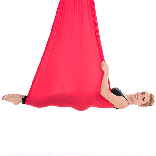 SFGSA Columpio de Yoga Aérea Hamaca Antigravedad Vuelo Tela Acrobática Set Yoga Pilates Incluyen Acero Mosquetones Extensión Correas,13