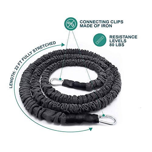 SFJRY® Cable De Velocidad De Aceleración del Entrenador De Resistencia Dinámica para Entrenamiento De Resistencia para Mejorar La Fuerza, La Potencia Y La Agilidad Cuerda Elástica