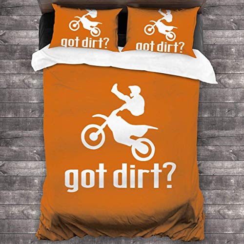 SFWER Got Dirt Bike Motocross Racing Funda nórdica Juego de edredones de Dormitorio Tamaño 86 'x 70' Juego de Cama de 3 Piezas con 2 Fundas de Almohada con Cierre de Cremallera