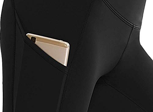 S&G TRADERS - Mallas deportivas para mujer (cintura alta, con bolsillos), color negro, Todo el año, Mujer, color Negro, tamaño M
