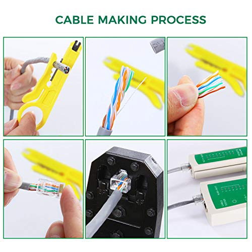SGILE Comprobador de Cable de Red RJ45 Network Tool Kits Red Profesional Mantenimiento de la Computadora LAN Cable Tester 12 en 1 Herramientas de Reparación SGILE Comprobador de Cable de Red RJ45 Network Tool Kits Red Profesional Mantenimiento de la Computadora LAN Cable Tester 12 en 1 Herramientas de Reparación
