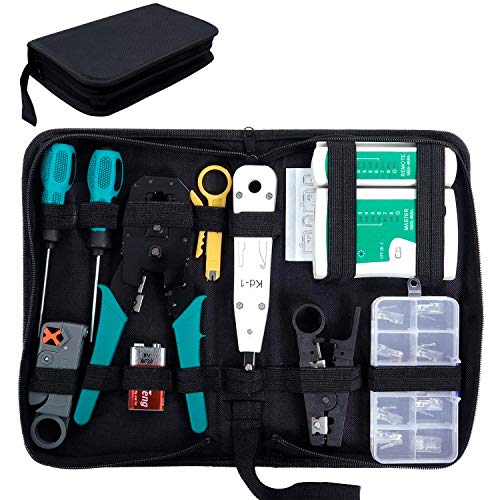 SGILE Comprobador de Cable de Red RJ45 Network Tool Kits Red Profesional Mantenimiento de la Computadora LAN Cable Tester 12 en 1 Herramientas de Reparación SGILE Comprobador de Cable de Red RJ45 Network Tool Kits Red Profesional Mantenimiento de la Computadora LAN Cable Tester 12 en 1 Herramientas de Reparación