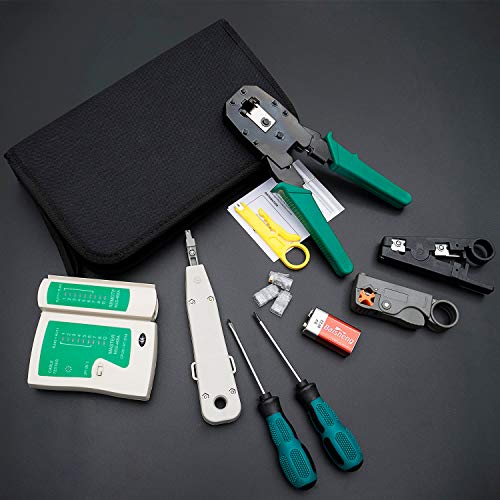 SGILE Comprobador de Cable de Red RJ45 Network Tool Kits Red Profesional Mantenimiento de la Computadora LAN Cable Tester 12 en 1 Herramientas de Reparación SGILE Comprobador de Cable de Red RJ45 Network Tool Kits Red Profesional Mantenimiento de la Computadora LAN Cable Tester 12 en 1 Herramientas de Reparación