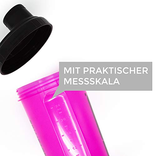 Shaker 700 ml, Preparador de batidos de proteínas y BCAA, libres de BPA y a prueba de vertidos, de la marca de deporte profesional FSA Nutrition - Rosa Shaker 700 ml, Preparador de batidos de proteínas y BCAA, libres de BPA y a prueba de vertidos, de la marca de deporte profesional FSA Nutrition - Rosa