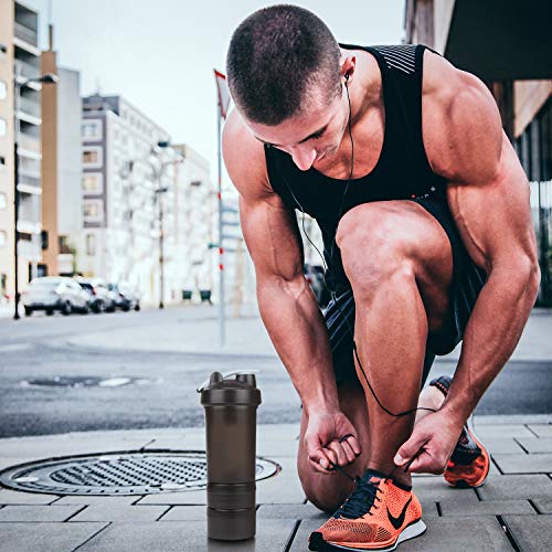 Shaker Gym Bottle | Coctelera para batidos de proteínas con doble compartimento | Sport Protein Mixer Cup sin BPA | Botella mezcladora para gimnasio de boca ancha y con anilla para colgar Shaker Gym Bottle | Coctelera para batidos de proteínas con doble compartimento | Sport Protein Mixer Cup sin BPA | Botella mezcladora para gimnasio de boca ancha y con anilla para colgar