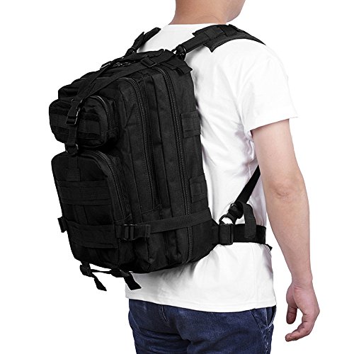 SHANNA Macutos de Senderismo,Mochila de Trekking, Mochila Militar 25L MOLLE Paquete de Asalto Mochila de Combate táctico para Excursionismo al Aire Libre Senderismo Senderismo Pesca Caza (Negro) SHANNA Macutos de Senderismo,Mochila de Trekking, Mochila Militar 25L MOLLE Paquete de Asalto Mochila de Combate táctico para Excursionismo al Aire Libre Senderismo Senderismo Pesca Caza (Negro)