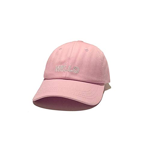 Shaoqingren 5 Farben Gute qualität Papa Hut Heißer Einfache Hallo Worte Modische Baseball Kappe 100% Baumwolle Stickerei Snapback Caps Unisex，Pink