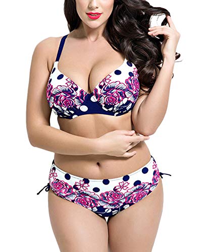 Shaoyao Mujer Estampado Dividido Bikini Tallas Grandes BaƱadores Traje De BaƱo Tops Y Braguitas Armada 50 Shaoyao Mujer Estampado Dividido Bikini Tallas Grandes BaƱadores Traje De BaƱo Tops Y Braguitas Armada 50