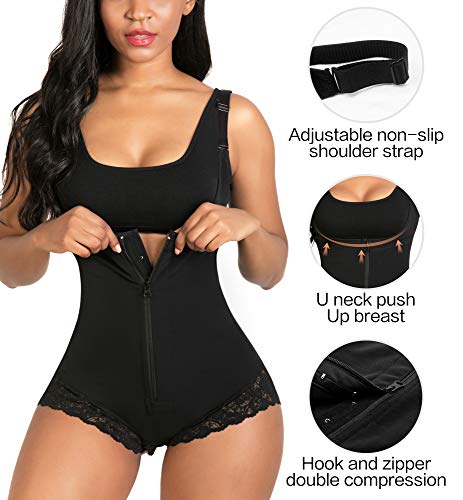 SHAPERX Mujer Bodysuits Underbust Body Shaper Abdomen Adelgazar Cintura Moldeadora Slimming Cremallera de Encaje Shapewear Bajar Peso Negro,UK-DT7200-Black-M SHAPERX Mujer Bodysuits Underbust Body Shaper Abdomen Adelgazar Cintura Moldeadora Slimming Cremallera de Encaje Shapewear Bajar Peso Negro,UK-DT7200-Black-M