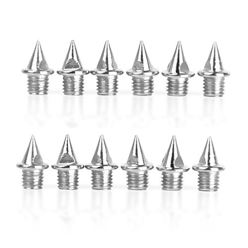 Sharplace Clavos de 5 mm, Juego de 12 Clavos de Repuesto para Atletismo - Plata, Tipo 4