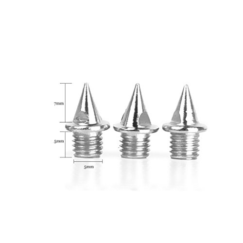 Sharplace Clavos de 5 mm, Juego de 12 Clavos de Repuesto para Atletismo - Plata, Tipo 4