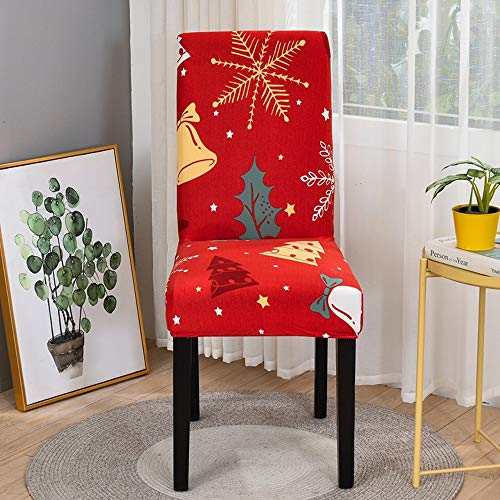 ShawFly Fundas elásticas para sillas de comedor de Navidad, modernas y elásticas, para sillas, desmontables, lavables, para hoteles, restaurantes, bodas, comedores, banquetes (rojo2, 4)