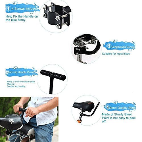 Shayson, Asiento con cojín y Funda de Piel sintética Trasero para Bicicleta con Respaldo, para niños, Black Set Shayson, Asiento con cojín y Funda de Piel sintética Trasero para Bicicleta con Respaldo, para niños, Black Set