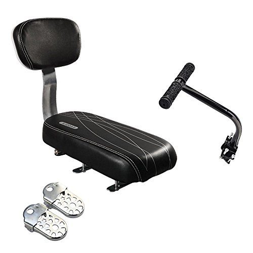 Shayson, Asiento con cojín y Funda de Piel sintética Trasero para Bicicleta con Respaldo, para niños, Black Set Shayson, Asiento con cojín y Funda de Piel sintética Trasero para Bicicleta con Respaldo, para niños, Black Set