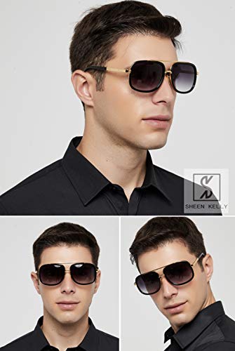 SHEEN KELLY Retro Vintage Baratas para Mujer y Hombre Marco de metal Grandi gafas de sol Metal Pilotos Espejo SHEEN KELLY Retro Vintage Baratas para Mujer y Hombre Marco de metal Grandi gafas de sol Metal Pilotos Espejo