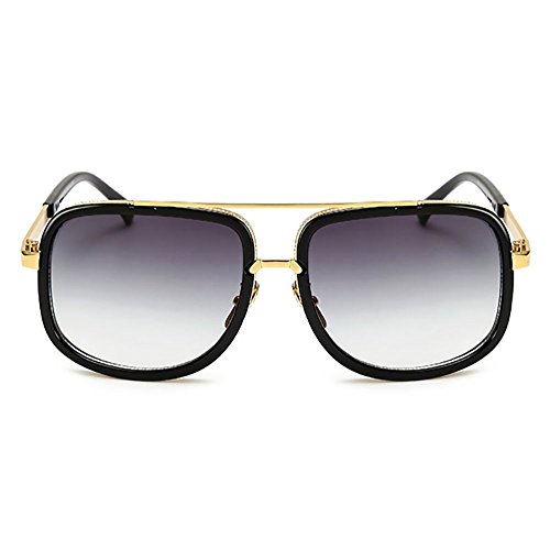 SHEEN KELLY Retro Vintage Baratas para Mujer y Hombre Marco de metal Grandi gafas de sol Metal Pilotos Espejo