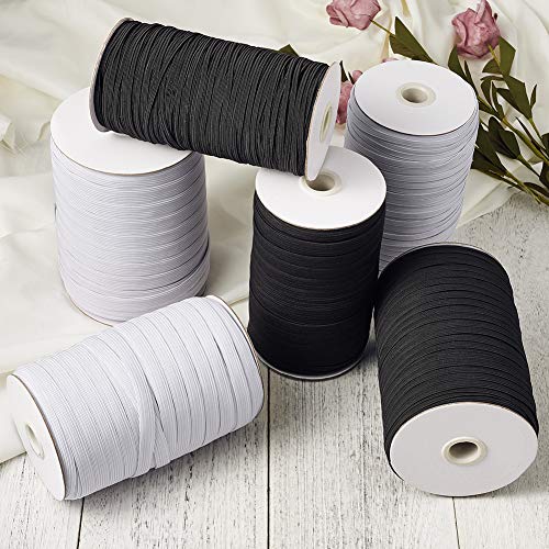 SHEGRACE Banda De Goma, Cuerda Elástica Plana, Banda De Goma Elástica, para Coser Accesorios Textiles, 3 mm / 5 mm / 6 mm SHEGRACE Banda De Goma, Cuerda Elástica Plana, Banda De Goma Elástica, para Coser Accesorios Textiles, 3 mm / 5 mm / 6 mm