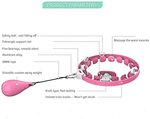 Shengluu Smart Hula Hoops Fitness Desmontable con Equipo Deportivo Inteligente para Adelgazar para Adultos, Rosa