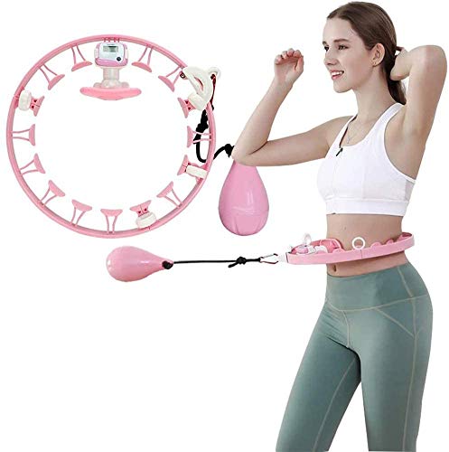 Shengluu Smart Hula Hoops Fitness Desmontable con Equipo Deportivo Inteligente para Adelgazar para Adultos, Rosa