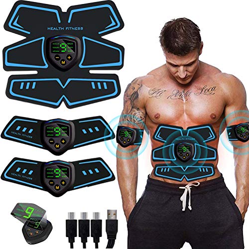 SHENGMI Electroestimulador Muscular, Abdominales Cinturón, Estimulador Muscular Abdominales, ABS Estimulador Muscular USB Recargable para Bdomen/Brazo/Piernas/Glúteos