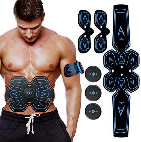 SHENGMI Electroestimulador Muscular Abdominales Cinturón,Masajeador Eléctrico Cinturón con USB,Entrenador Inalámbrico Portátil de 6 Modos de Simulación,10 Niveles Diferentes para Abdomen/Cintura.