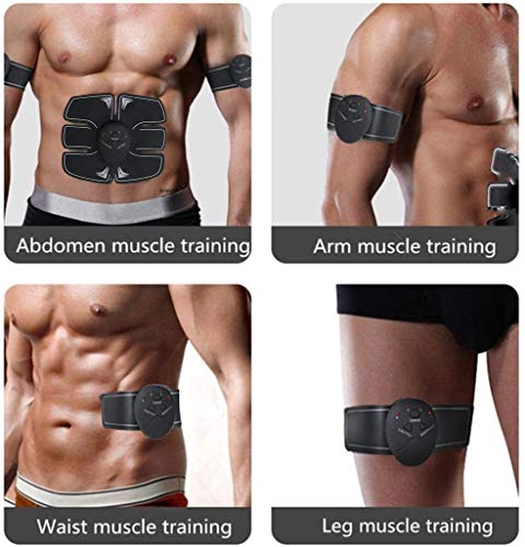 SHENGMI Electroestimulador Muscular Abdominales, EMS Estimulador Muscular Abdominales Cinturón, ABS Estimulador Muscular para Bdomen/Brazo/Piernas/Glúteos