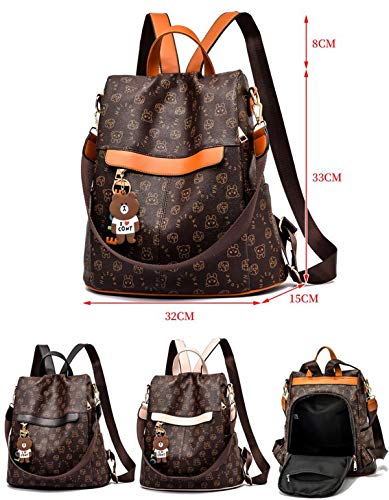shepretty Mochila Cuero antirrobo Impermeable para Mujer,0998Bear,Beige shepretty Mochila Cuero antirrobo Impermeable para Mujer,0998Bear,Beige