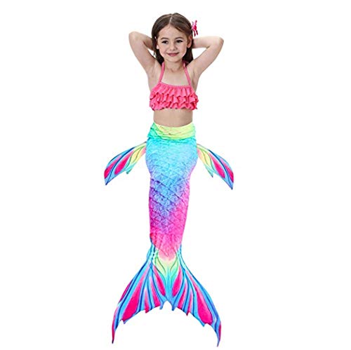 shepretty Niñas Cola de Sirena con Aletas para Nadar/Vacaciones/Fiesta/Fotos,DH52,120