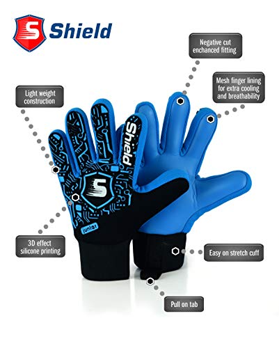 Shield Guantes De Portero Adulto Junior Chico Tech Pro (Azul, 4)