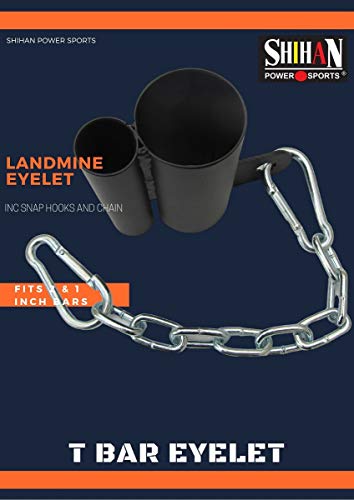 SHIHAN POWER-SPORTS EYELET 2 en 1 4.5 pulgadas manga portátil Landmine Bar accesorio 2 & 1 pulgadas Combo ojal con cadena, barra de plataforma en T con cadena para ejercicio doblado sobre fila SHIHAN POWER-SPORTS EYELET 2 en 1 4.5 pulgadas manga portátil Landmine Bar accesorio 2 & 1 pulgadas Combo ojal con cadena, barra de plataforma en T con cadena para ejercicio doblado sobre fila