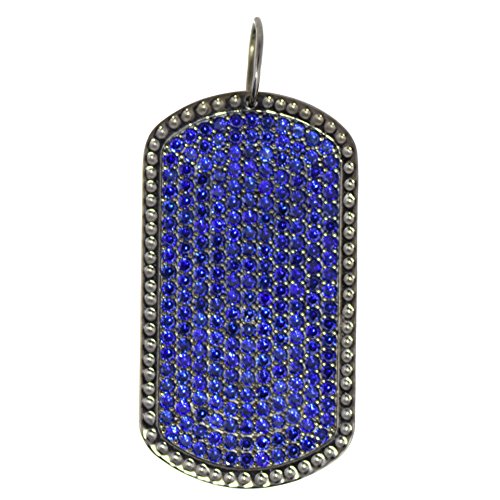 Shine Jewel Colgante de medallón de plata esterlina 925 con diferentes piedras preciosas para mujer Redondo Ruso azul nano Blanco