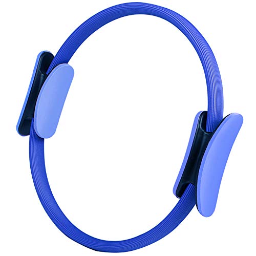 ShineBlue - Anillo de doble asa para pilates, ejercicio, círculo para quemar grasa, círculo de yoga profesional, anillo de pilates ligero para tonificar abdominales, muslos y piernas, azul
