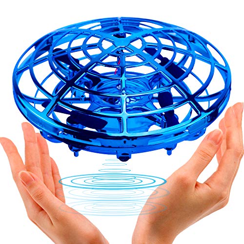 ShinePick Mini Drone para Niños y Adultos, Recargable UFO Drone Movimiento Control Mano Drones Juguetes Voladores con Luz LED Beginner RC Helicóptero Regalos para Niños