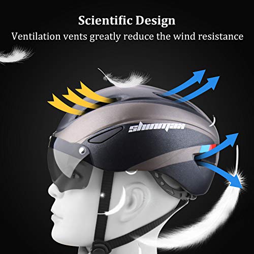 Shinmax Casco Bici Certificato CE, Casco Bici Adulto con Occhiali Magnetici Staccabili Visiera Shield for Hombres Mujeres Casco da Bicicletta Mountain & Road Regolabile Protezione Ski & Snowboard Shinmax Casco Bici Certificato CE, Casco Bici Adulto con Occhiali Magnetici Staccabili Visiera Shield for Hombres Mujeres Casco da Bicicletta Mountain & Road Regolabile Protezione Ski & Snowboard