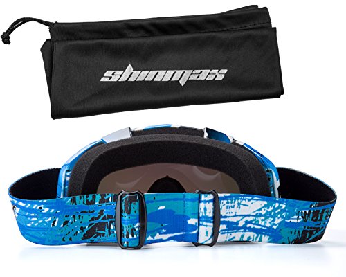 Shinmax Gafas de Esquí a Prueba de Viento Gafas, Unisex Motocross Deportes Snowmobile Esquí de Nieve Snowboard Anti Polvo de Niebla UV Prueba Polvo Resistente los Arañazos Bendable Protectoras Gafas