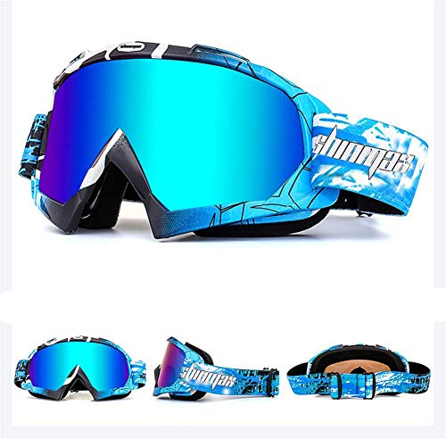 Shinmax Gafas de Esquí a Prueba de Viento Gafas, Unisex Motocross Deportes Snowmobile Esquí de Nieve Snowboard Anti Polvo de Niebla UV Prueba Polvo Resistente los Arañazos Bendable Protectoras Gafas