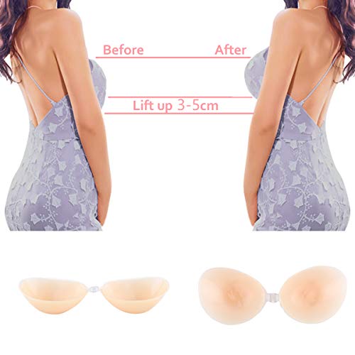 SHINYMOD Sujetador sin Tirantes, Adhesivo Silicona Invisible Backless Push Up Sujetador Sexy Suave Reutilizable Cómodo Sujetador de Copa y 3Pcs Sujetador Acolchado para Mujer de Traje de baño SHINYMOD Sujetador sin Tirantes, Adhesivo Silicona Invisible Backless Push Up Sujetador Sexy Suave Reutilizable Cómodo Sujetador de Copa y 3Pcs Sujetador Acolchado para Mujer de Traje de baño