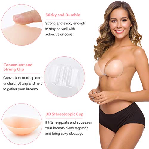 SHINYMOD Sujetador sin Tirantes, Adhesivo Silicona Invisible Backless Push Up Sujetador Sexy Suave Reutilizable Cómodo Sujetador de Copa y 3Pcs Sujetador Acolchado para Mujer de Traje de baño SHINYMOD Sujetador sin Tirantes, Adhesivo Silicona Invisible Backless Push Up Sujetador Sexy Suave Reutilizable Cómodo Sujetador de Copa y 3Pcs Sujetador Acolchado para Mujer de Traje de baño