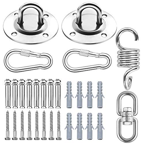 shirylzee Ganchos de Techo, Ganchos Techo Suspensión con Mosquetones y Tornillos, Profesional Acero Inoxidable Kit de Ganchos para Yoga Colgar Hamaca Columpio Sacos de Boxeo, Capacidad 350Kg shirylzee Ganchos de Techo, Ganchos Techo Suspensión con Mosquetones y Tornillos, Profesional Acero Inoxidable Kit de Ganchos para Yoga Colgar Hamaca Columpio Sacos de Boxeo, Capacidad 350Kg