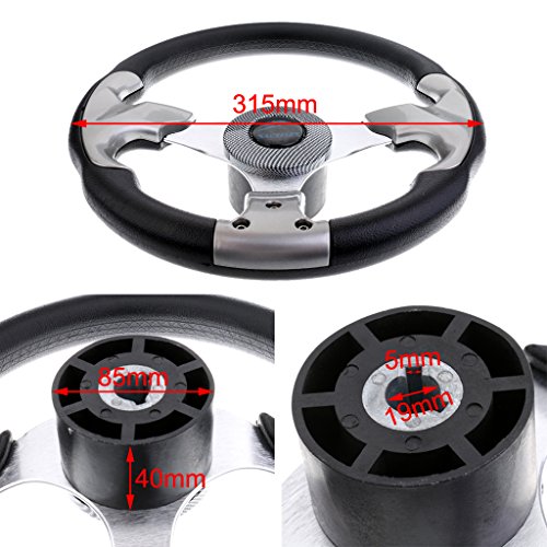 Shiwaki Universal 315mm 12.4 3 Spoke 3/4 Premium Marine Barco Deportivo Volante Shiwaki Universal 315mm 12.4 3 Spoke 3/4 Premium Marine Barco Deportivo Volante