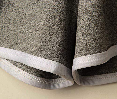 SHOBDW Las Mujeres de Moda señora de la Cintura elástica Verano sólido hasta la Rodilla cómodos Pantalones Cortos Deportivos Pantalones Casuales de Playa (S, Gris) SHOBDW Las Mujeres de Moda señora de la Cintura elástica Verano sólido hasta la Rodilla cómodos Pantalones Cortos Deportivos Pantalones Casuales de Playa (S, Gris)