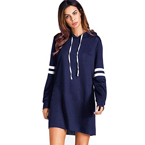 SHOBDW Liquidación Venta Moda Mujer Sexy Nueva Otoño Invierno Sudadera con Capucha Larga Sudadera Jersey Pullover Manga Larga Vestido(Azul,S)