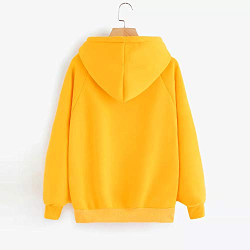 SHOBDW LiquidacióN Venta Moda para Mujer Sudadera con Capucha Pullover Blusa con Bolsillo SóLido Flojo OtoñO Invierno Manga Larga para Mujer Tops(Amarillo,2XL) SHOBDW LiquidacióN Venta Moda para Mujer Sudadera con Capucha Pullover Blusa con Bolsillo SóLido Flojo OtoñO Invierno Manga Larga para Mujer Tops(Amarillo,2XL)