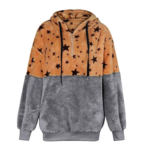 SHOBDW Liquidación Venta Mujer Sudadera con Capucha 2019 Suelta Tallas Grandes Jersey De Mujer Jersey Otoño Invierno Manga Larga Remata Abrigo Cálido (XXL, T-Café)