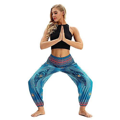 SHOBDW Mujer Hombre Pantalón Capri Moda Casual Suelta Elástica Cintura Pantalones Deportivos Hippy Pantalones de Yoga Baggy Colorido Aladdin Boho Harem(Azul Cielo) SHOBDW Mujer Hombre Pantalón Capri Moda Casual Suelta Elástica Cintura Pantalones Deportivos Hippy Pantalones de Yoga Baggy Colorido Aladdin Boho Harem(Azul Cielo)