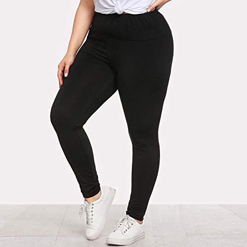 SHOBDW Mujer Moda Talla Grande Cintura Sexy Leggings Capri Fitness Mallas para Correr Deporte Gimnasio Entrenamiento Pantalones Yoga Deporte Pantalones Deportivos Deportivos(Negro,XL)