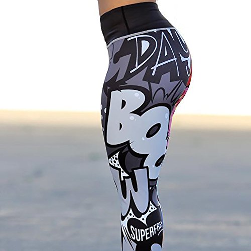 SHOBDW Mujer Pantalones de Yoga Estampado de Entrenamiento Correr Pantalones Capri Gimnasio Colores Flaco Estiramiento Cintura Alta Gimnasio Deportivo Pantalones Deportivos(Multicolor,S)