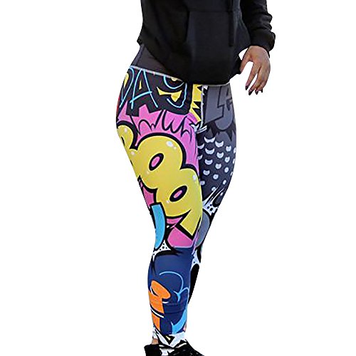 SHOBDW Mujer Pantalones de Yoga Estampado de Entrenamiento Correr Pantalones Capri Gimnasio Colores Flaco Estiramiento Cintura Alta Gimnasio Deportivo Pantalones Deportivos(Multicolor,S)