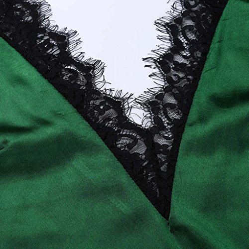 SHOBDW Mujeres de Encaje Chaleco Superior sin Mangas Casual Blusa de Primavera Tops Camiseta (Verde, L)